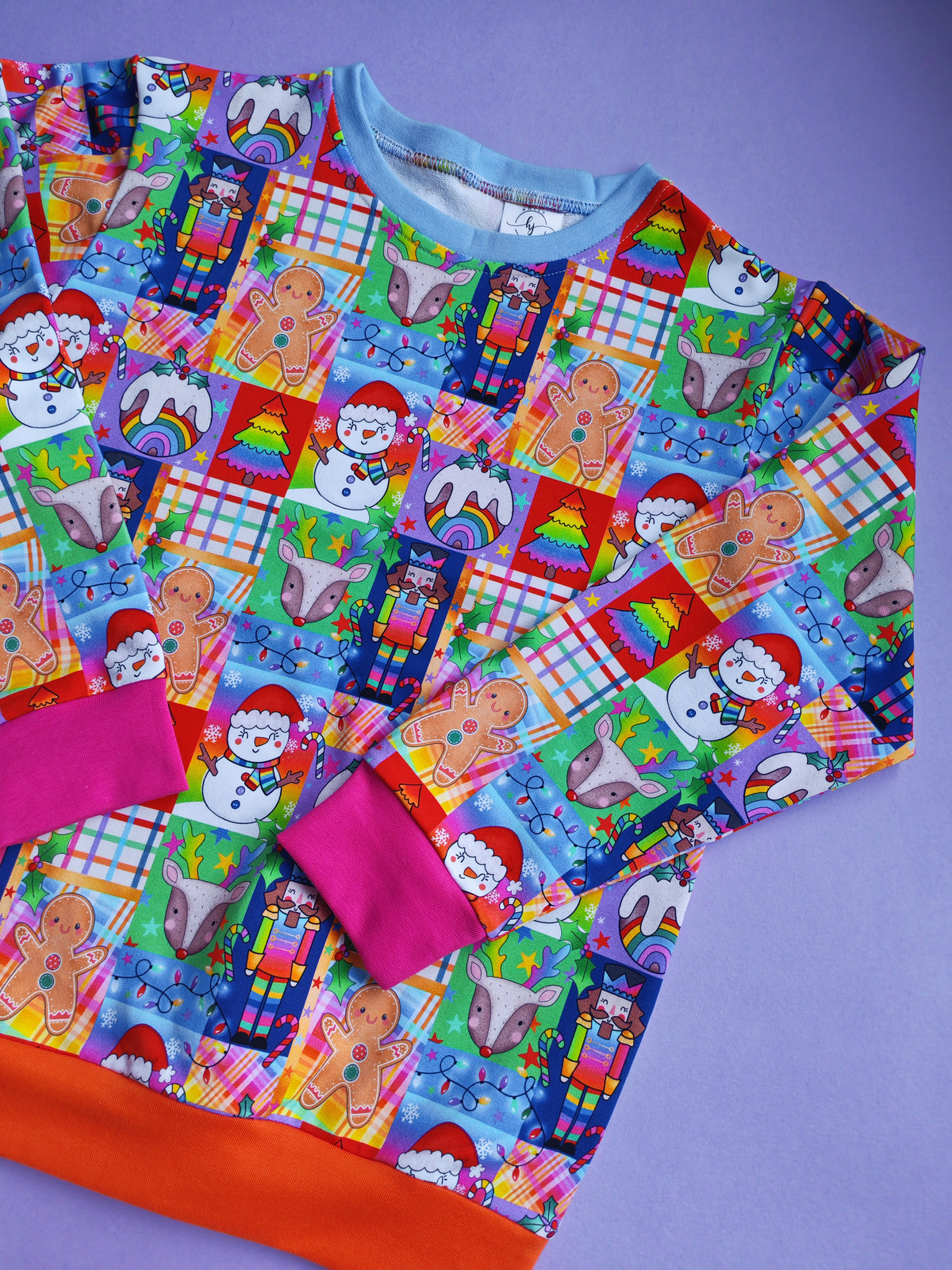 9-10 Years rainbow patchwork jumper
