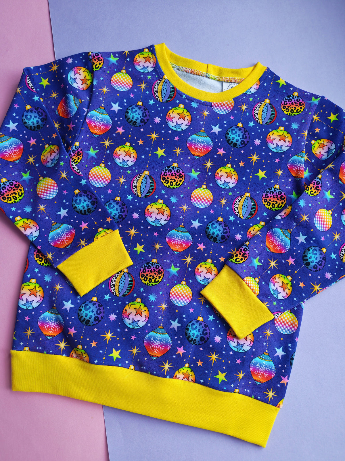 8-9 years purple baubles jumper