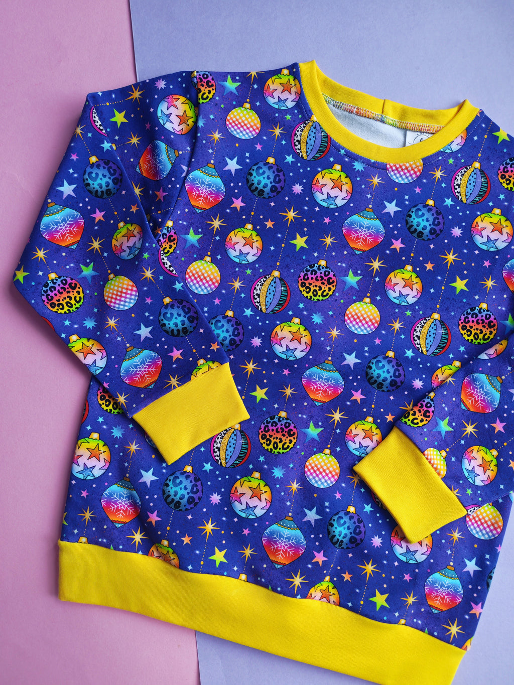 8-9 years purple baubles jumper