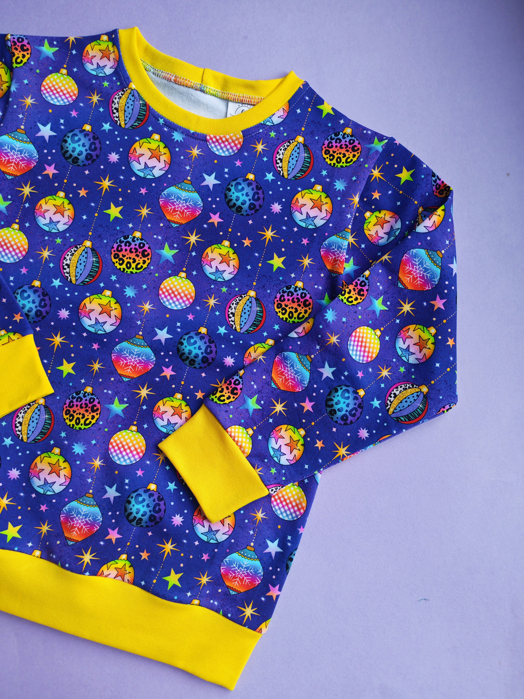 8-9 years purple baubles jumper