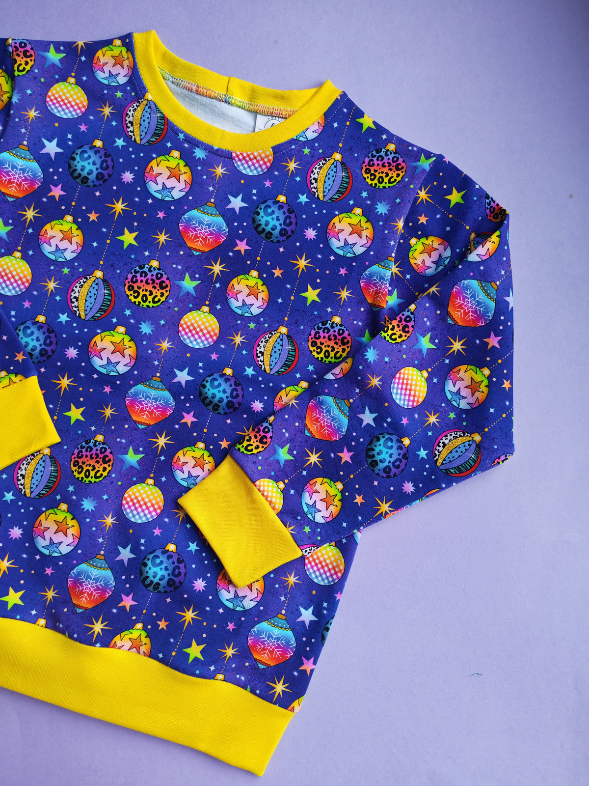 8-9 years purple baubles jumper