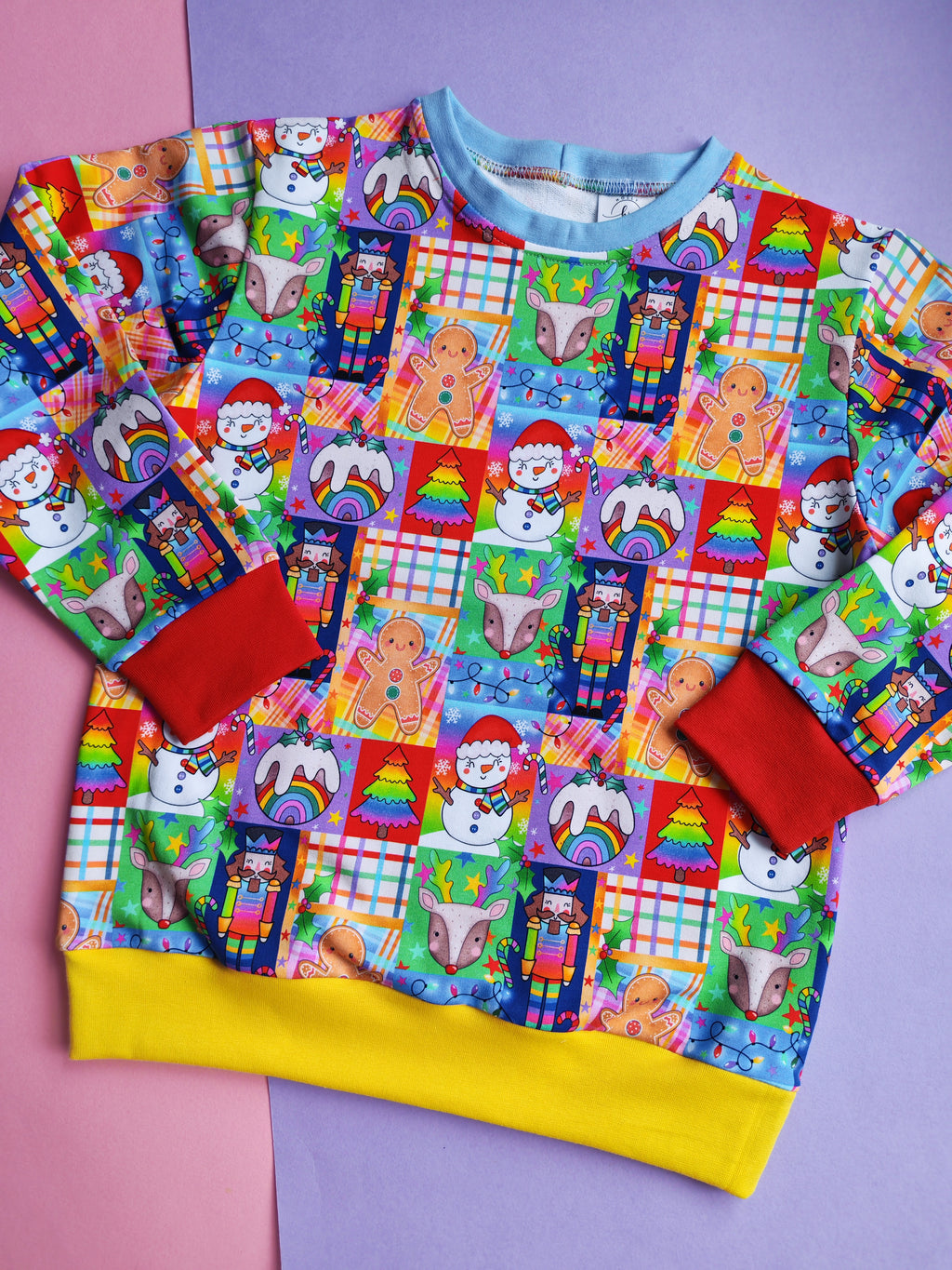 8-9 Years rainbow patchwork jumper