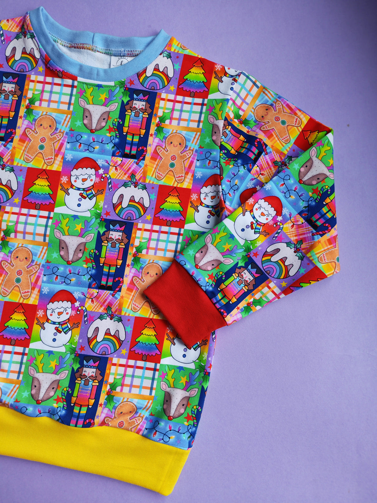 8-9 Years rainbow patchwork jumper