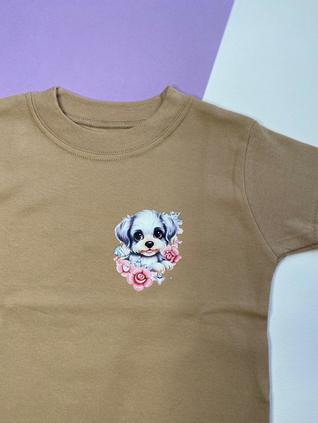 1-2 Years Floral Puppy T-shirt