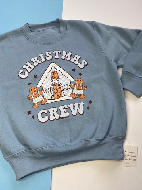 3-4 years Christmas Crew Dusty Blue Sweatshirt