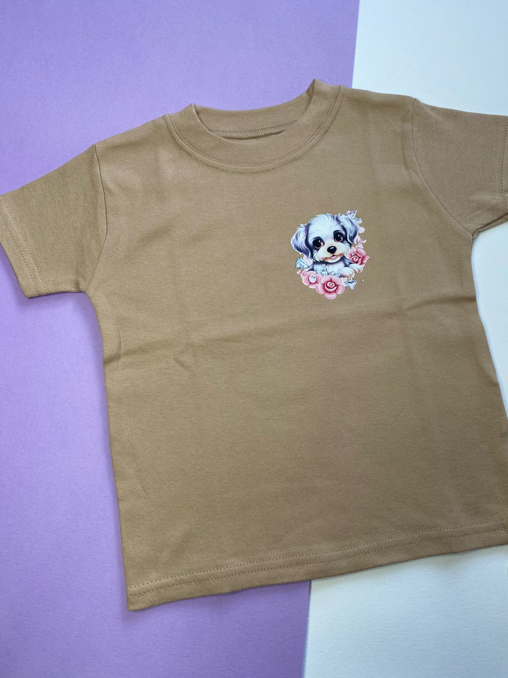 1-2 Years Floral Puppy T-shirt