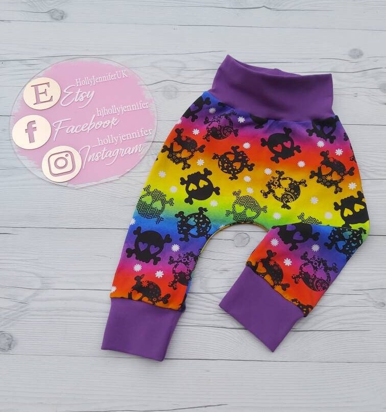 Baby Harems, Unisex Harem Leggings, Boy Clothing, Skull Print Legging, Baby Girl