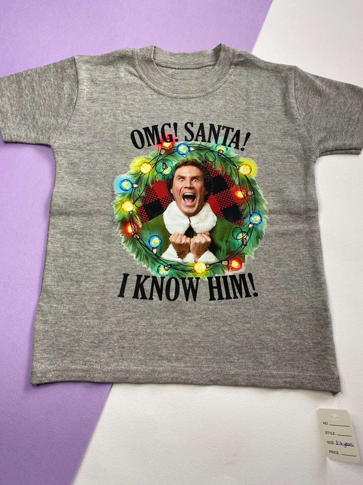 3-4 Years OMG SANTA T-shirt