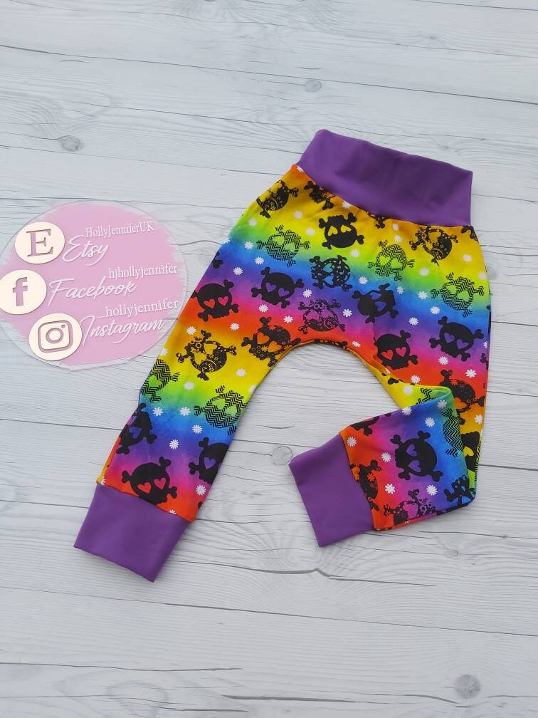 Baby Harems, Unisex Harem Leggings, Boy Clothing, Skull Print Legging, Baby Girl