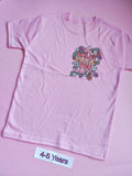 Pink children's t-shirt, 4-5 years, Do What Makes You Happy floral design