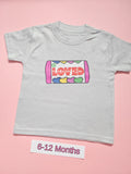 Frozen grey children's T-shirt with colourful Loved design, size 6-12 months