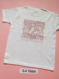 White children's T-shirt with pink Miniature Version of Me design, size 3-4 years