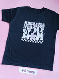 Black children's t-shirt, 4-5 years, Miniature Version of Me design with pink flower