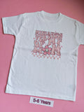 White children's t-shirt with pink Miniature Version of Me design, 5-6 years