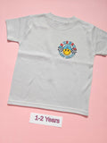 Frozen Grey children's T-shirt with On My Mum's Last Nerve smiley design, size 1-2 years, front