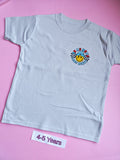 Frozen grey children's t-shirt front with On My Mum's Last Nerve design, size 4-5 years