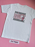 White children's t-shirt with pink Professional Patience Tester design, 5-6 years