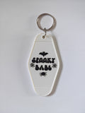 Spooky Babe Motel Keychain - White
