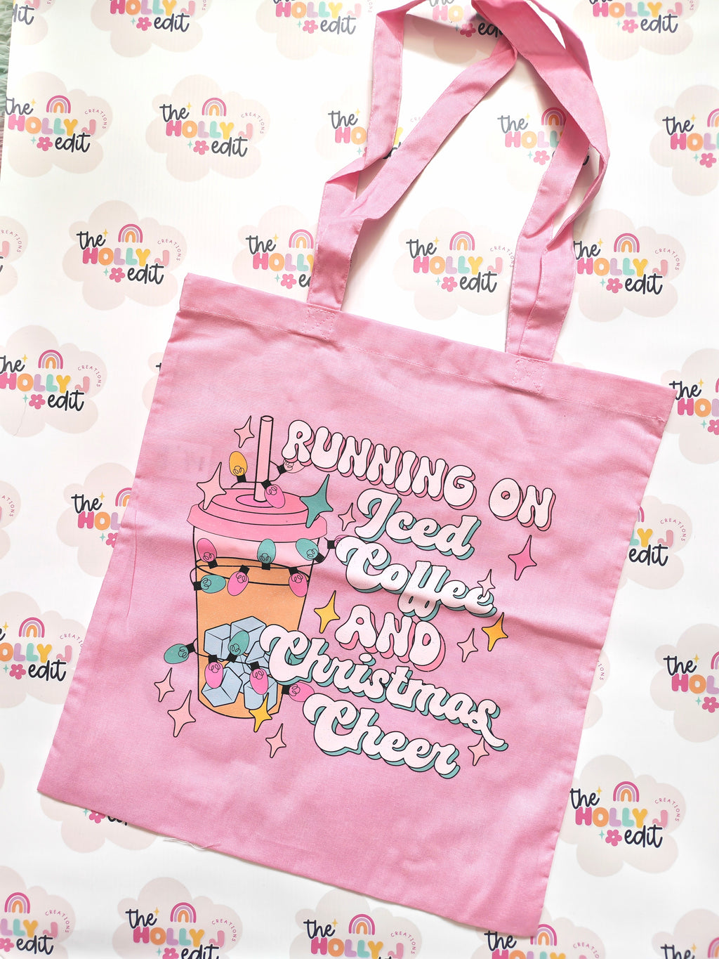 Running on iced coffee and Christmas cheer tote bag