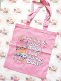 Running on iced coffee and Christmas cheer tote bag