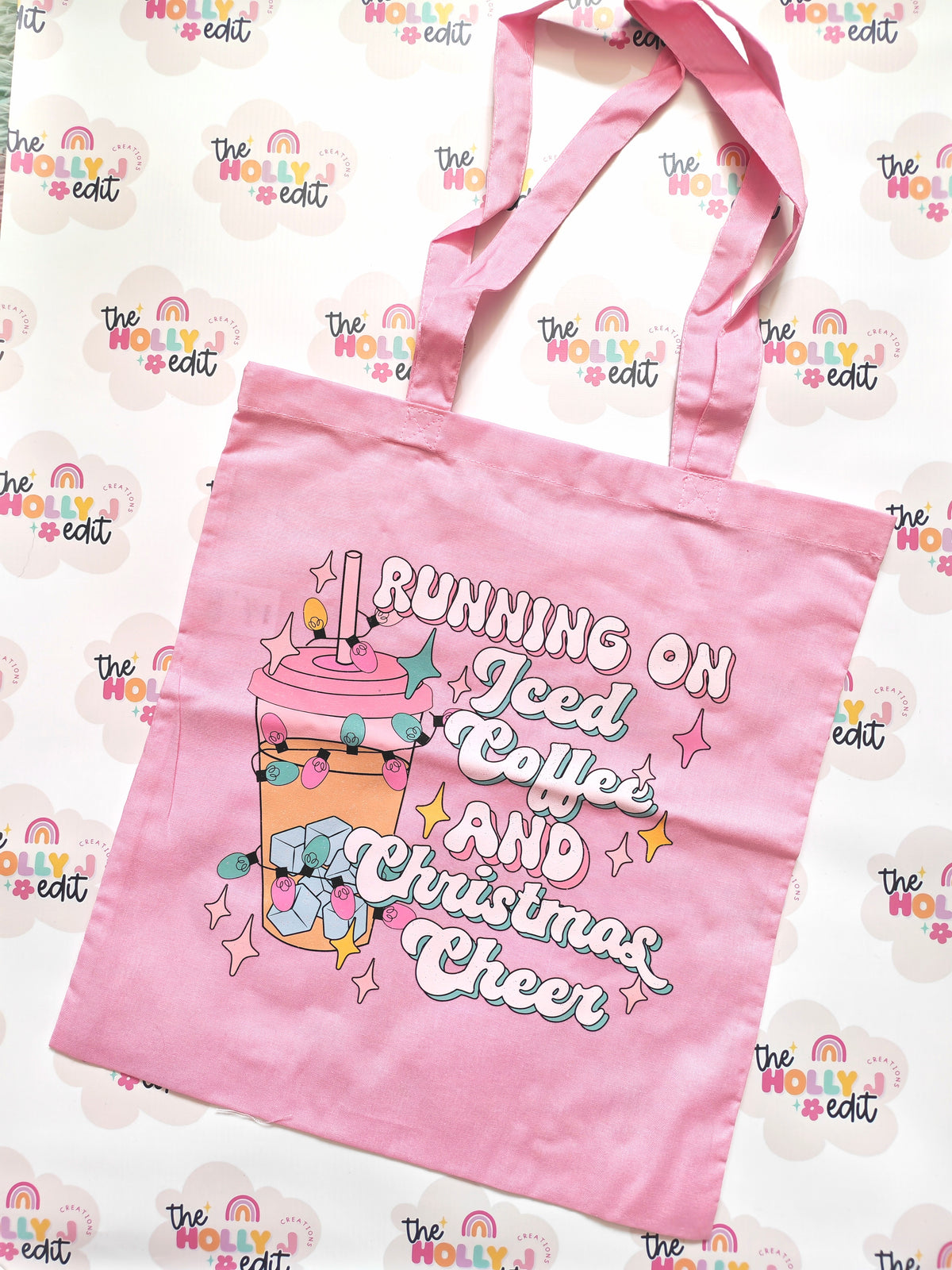 Running on iced coffee and Christmas cheer tote bag