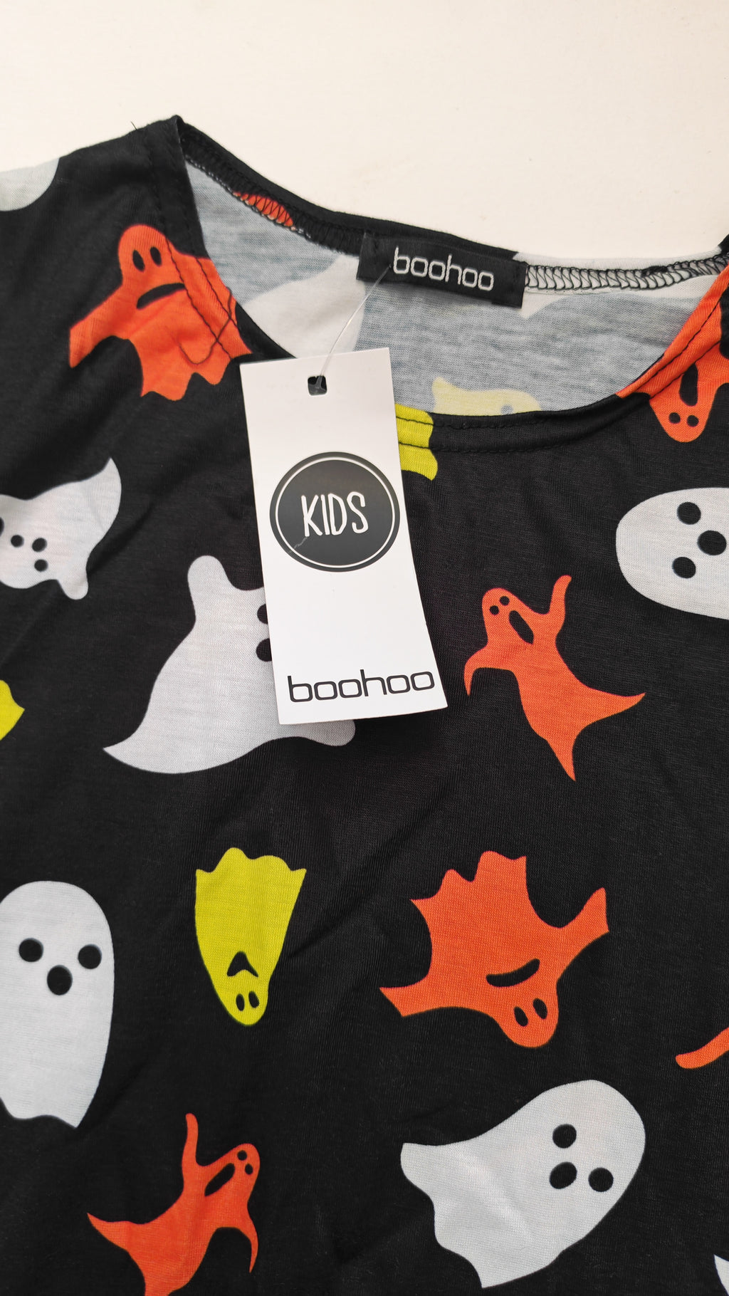 7-8 Years Girls Halloween Print Swing Dress