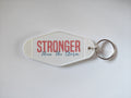 Stronger Than The Storm Motel Keychain - White