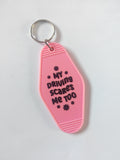 My driving scares me too Motel Keychain - Pink