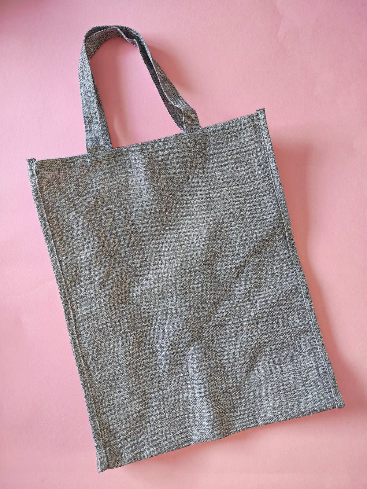 Grey woven shopping bags
