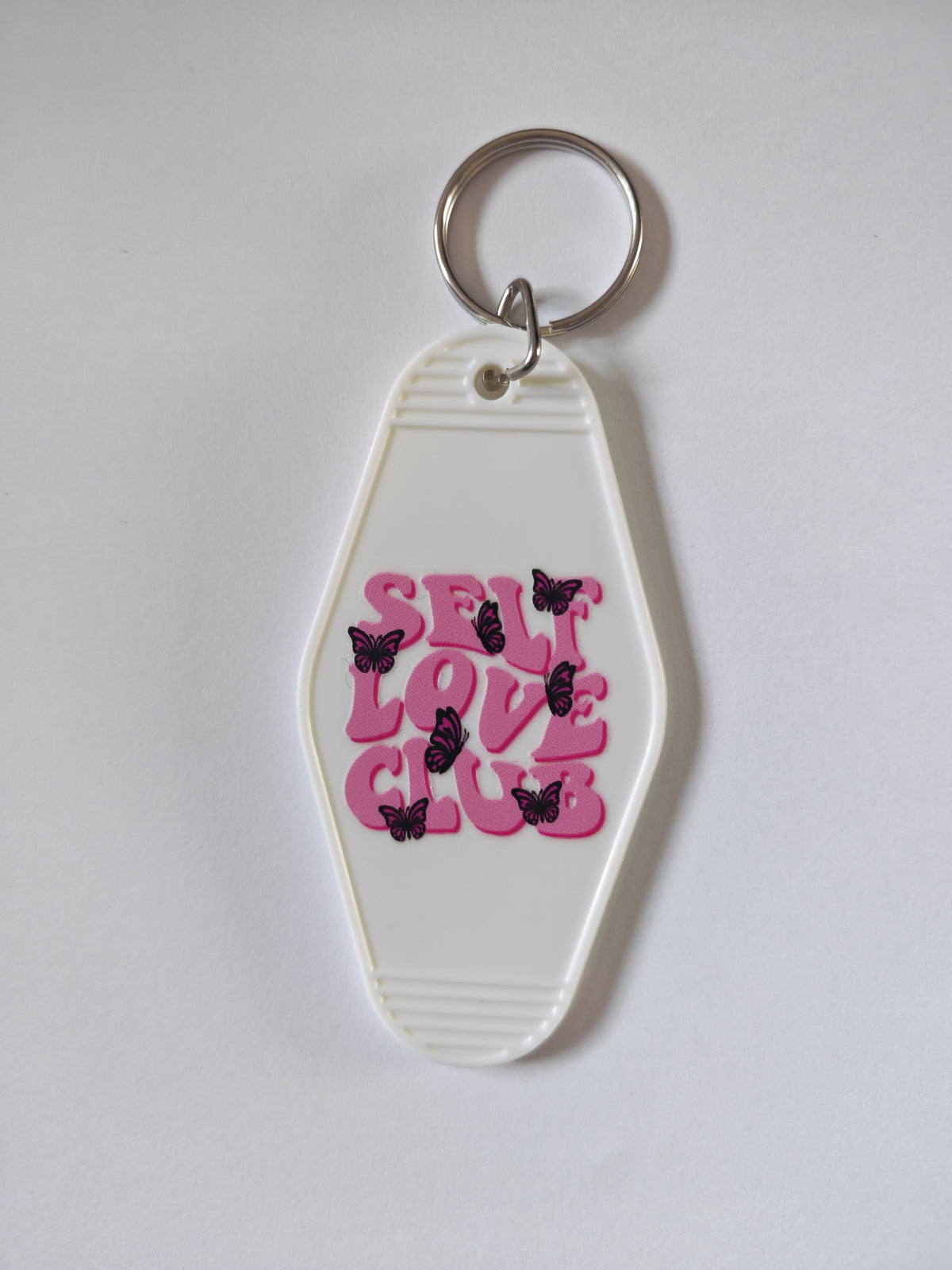Self Love Club Motel Keychain - White
