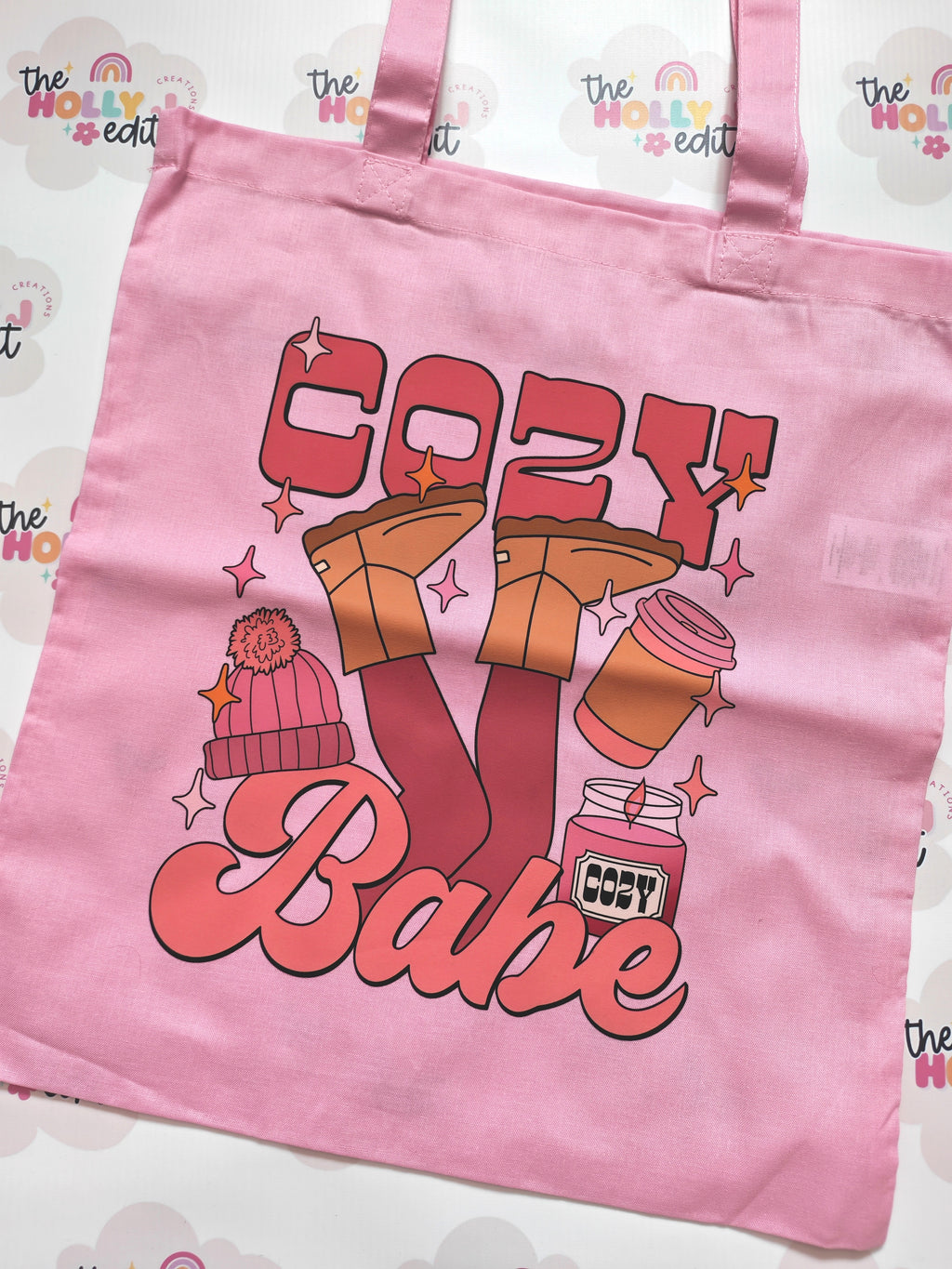 Cozy babe pink tote bag