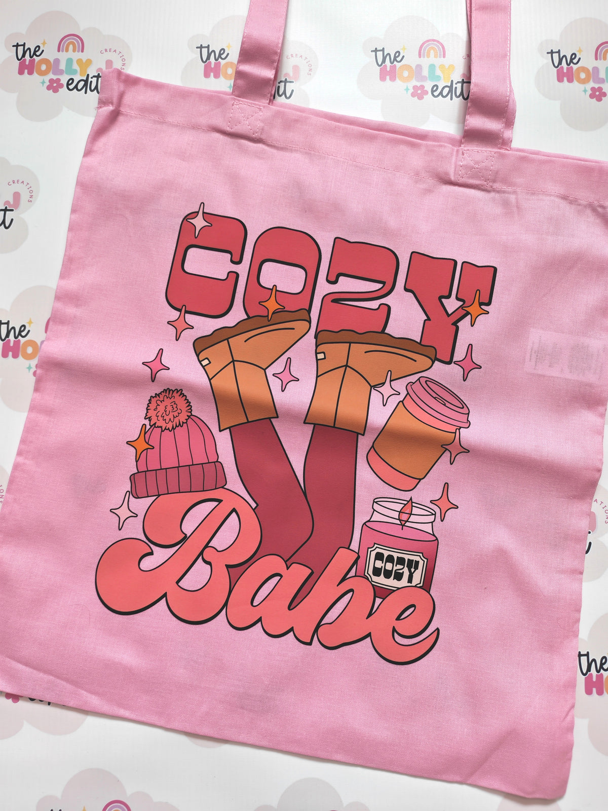 Cozy babe pink tote bag