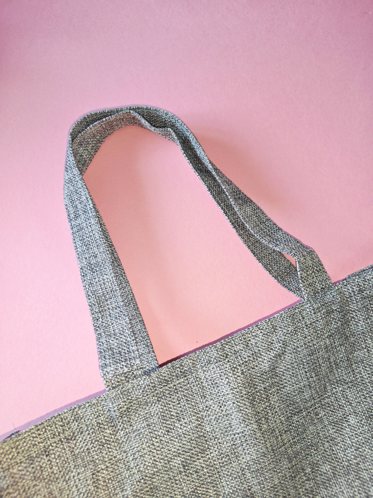 Grey woven shopping bags