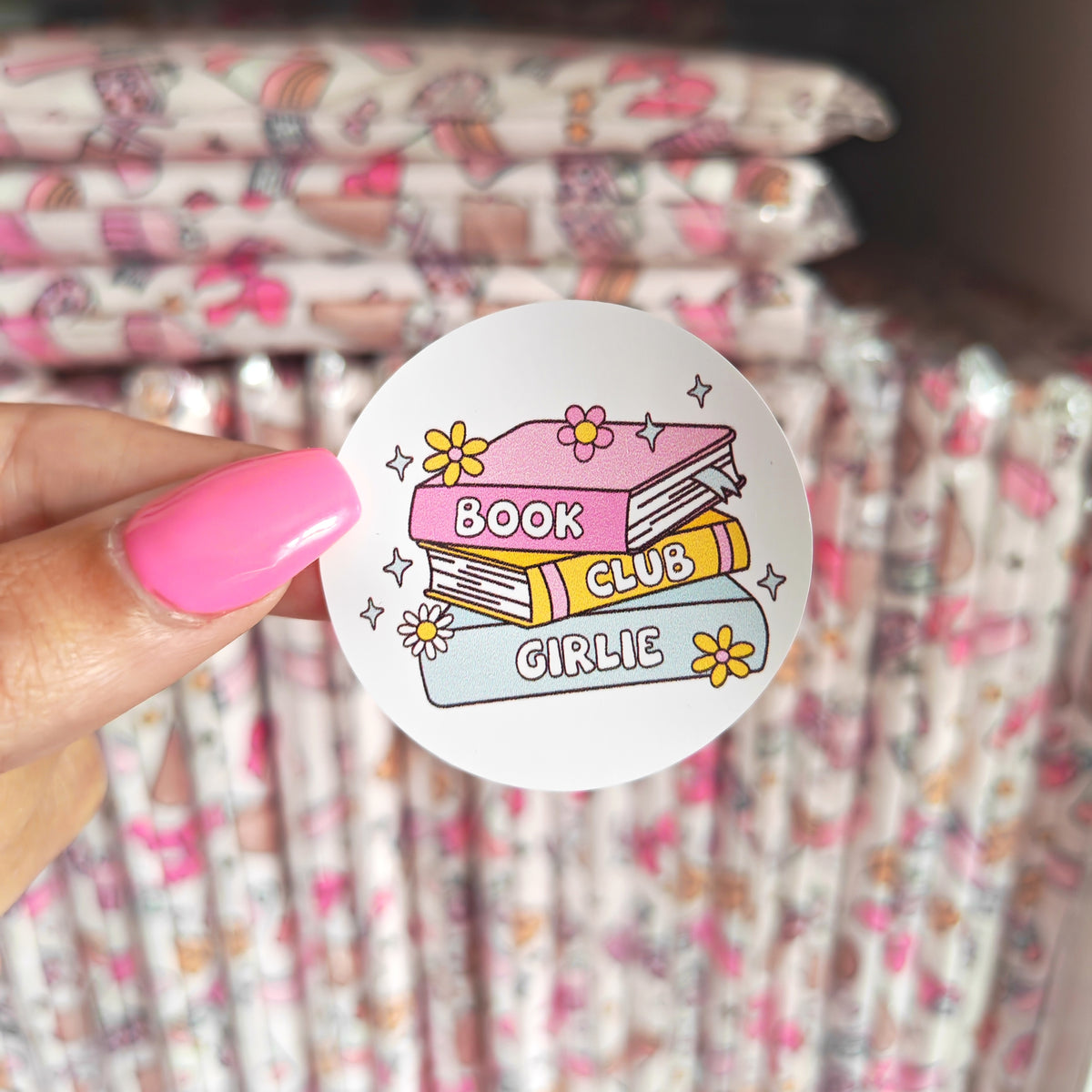 Book Club Girlie Sticker
