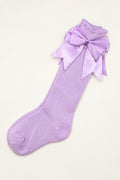 Lilac Knee High Bow Socks
