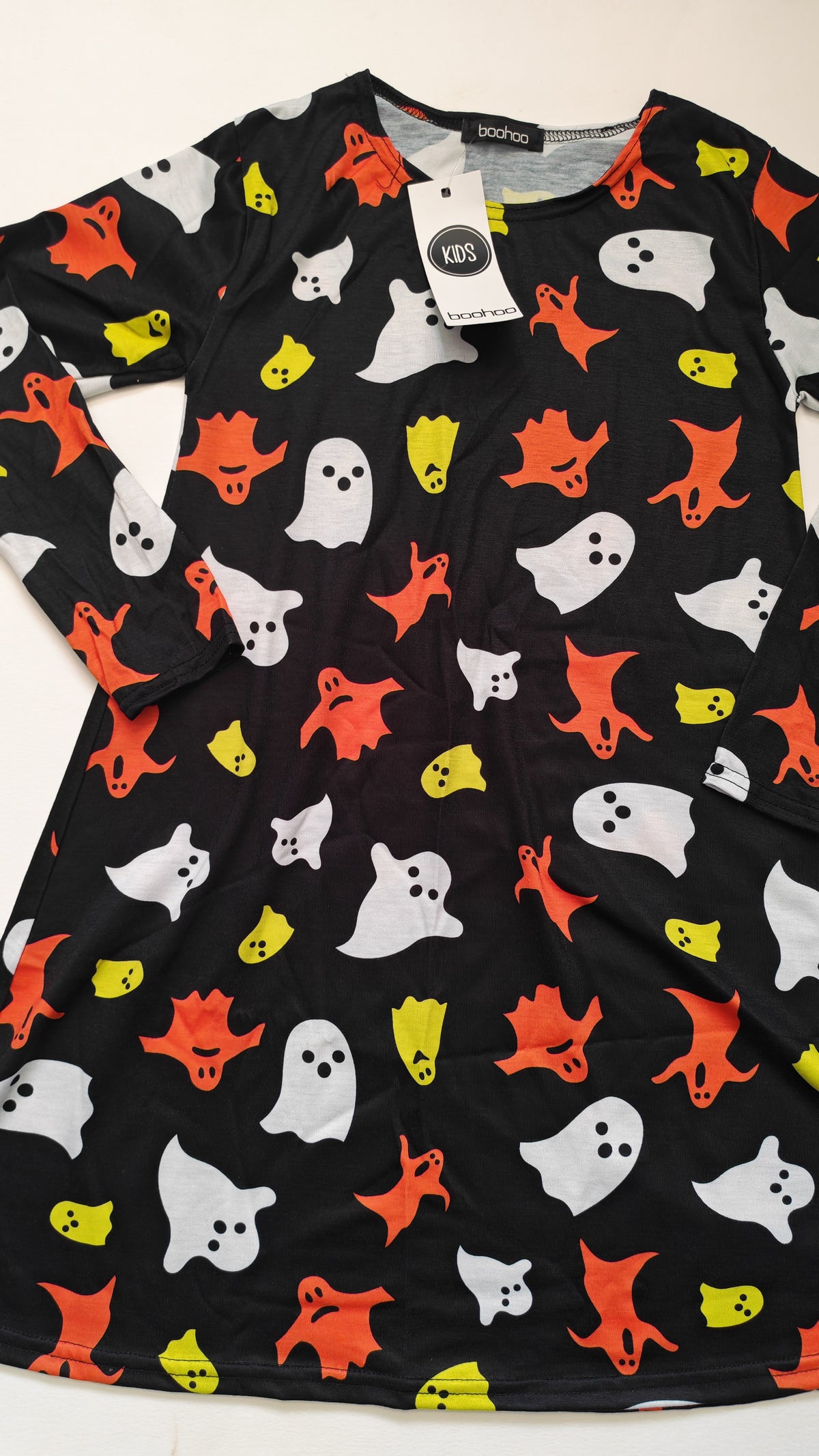 7-8 Years Girls Halloween Print Swing Dress