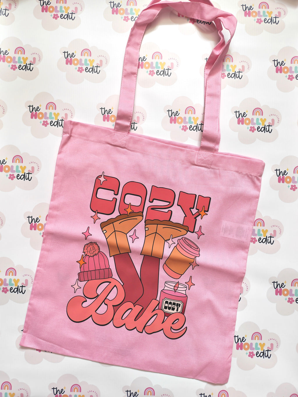 Cozy babe pink tote bag