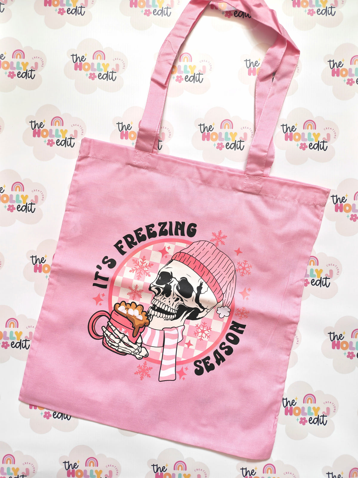 It's freezing season pink tote bag