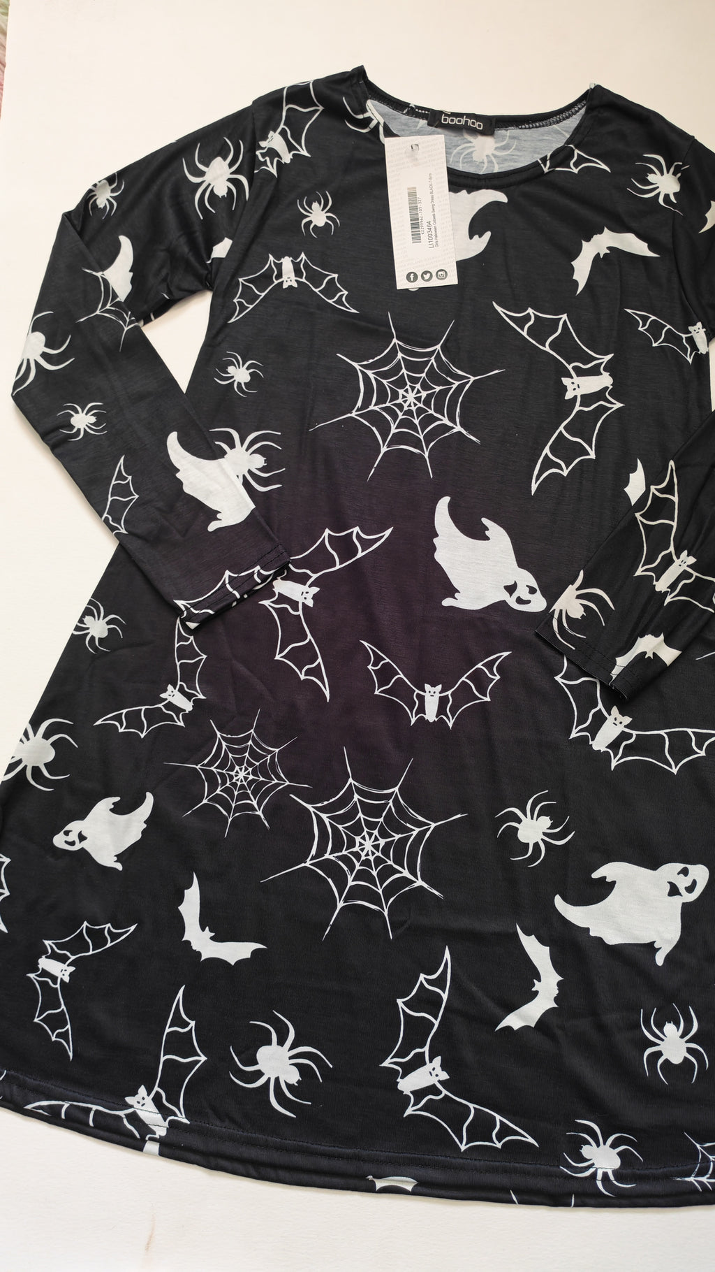 7-8 Years Girls Halloween Print Swing Dress