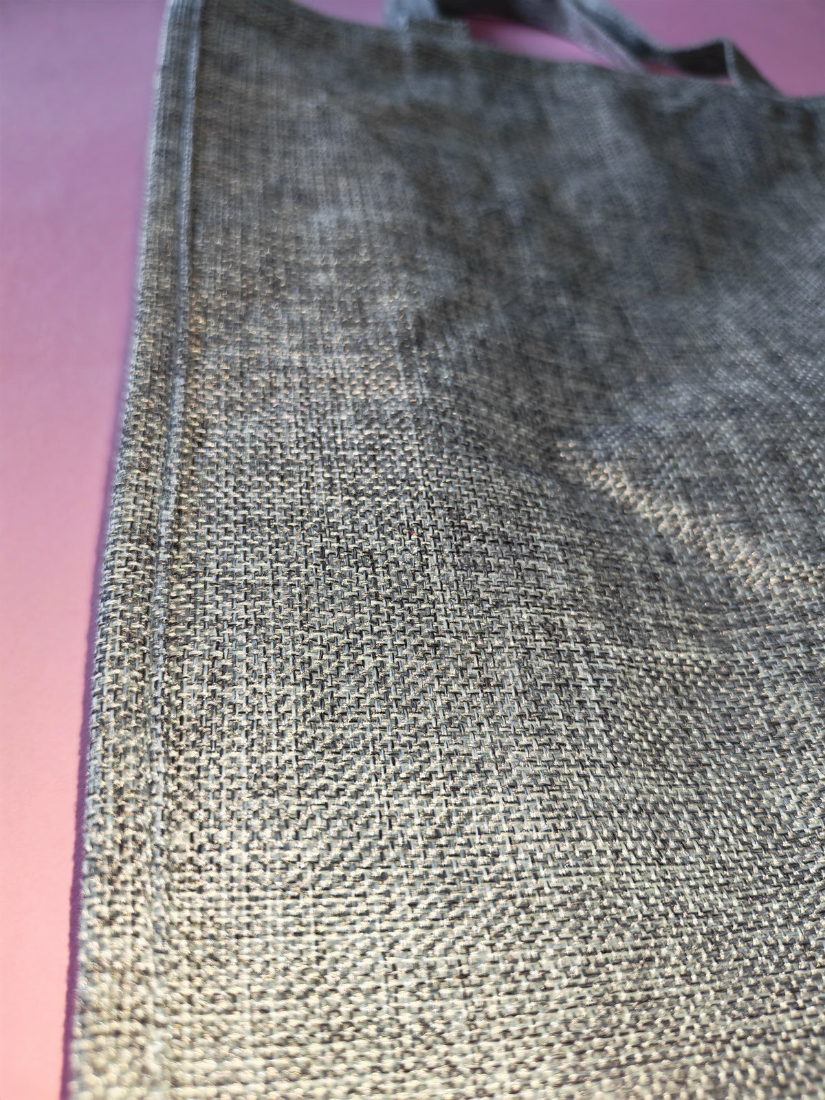 Grey woven shopping bags