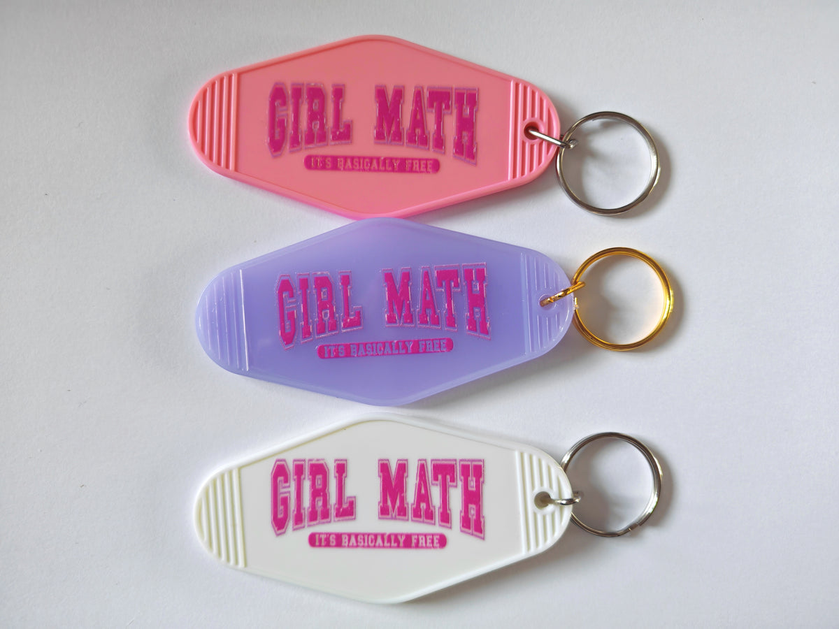 Girl Math Motel Keychain