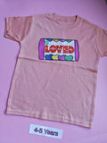 Peach children's t-shirt, 4-5 years, colourful So Loved design
