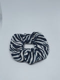 Black and white zebra print handmade scrunchie